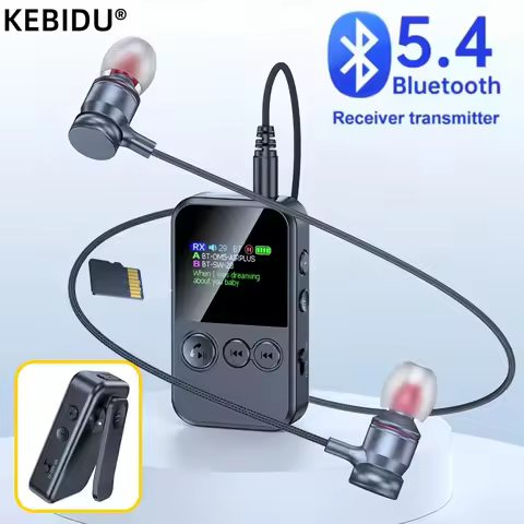 4 in 1 Bluetooth 5.4 Audio Receiver Transmitter 3.5MM AUX TF Card Stereo Music Mic Wireless Adapter