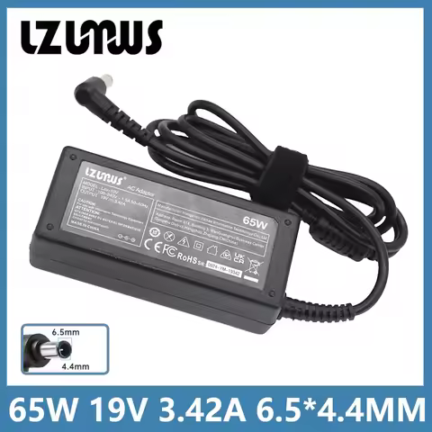 LZUMWS 65W Charger for LG Monitor 19V 3.42A 6.5x4.4mm Adapter for LG 19" 20" 22" 23" 24" 23" 27" 32"