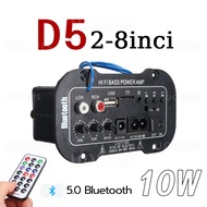 Amplifier Karaoke Power Stereo Audio Papan Board Micphone Bluetooth USB Radio TF DIY Subwoofer D5 D3