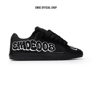 EMOE- GRAFFITI- SARAS008, Men's and Women's Sneakers, Elegant Graffiti Black Casual Shoes, Rubber Sh