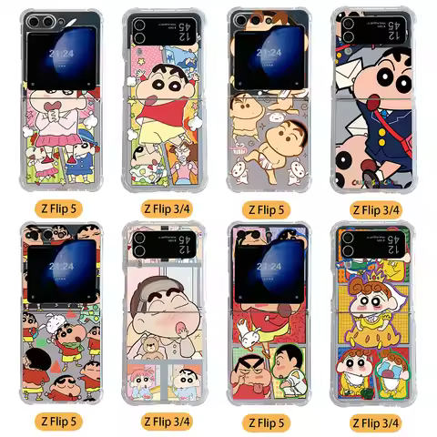 Funny Anime Crayons Shins-chans Phone Case for Samsung Galaxy Z Flip 3 4 Z Flip 5 6 Z Fold 4 5G PC S