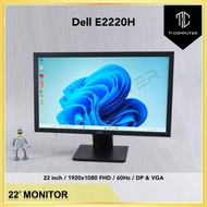 Dell E2220H 22 inch Widescreen LED Backlight 1080P FHD 60Hz DP VGA Refurbished Monitor