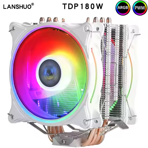 2011 X79 X99 CPU Cooler120MM 4 Heat Pipes Mute ARGB 4Pin PWM CPU Cooling Fan LGA1200 1155 1366 1700 