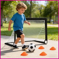 Kids Soccer Goal 3.9 x 2.9 Ft Portable Sports Equipment 2 Pieces Soccer Net with Ball Target and Con