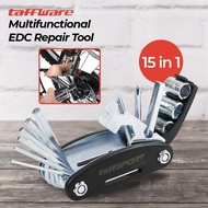 Bike tool kit bicycle wrench set TaffSPORT Multifunctional 15in1 EDC Repair Tool Hex Wrench Screwdri