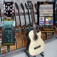 gitar akustik elektrik murah terpasang preamp 7545 tipe yamaha f310 f