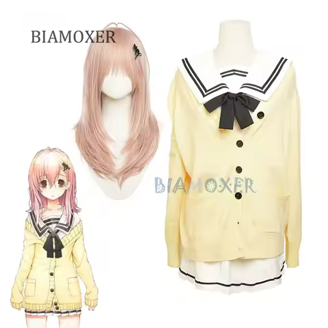 Muko Aoi MIYUKI Cosplay Costume Anime You and ME and Her: A Love Story Girl Shirt Skirt Sweater JK U
