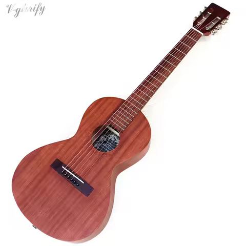 Travel Guitar 36 Inch Acoustic Guitar 6 String Mini Guitars Brown And Natural Color Folk Guitar Full