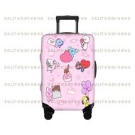 BT21 Washable Travel Luggage Cover Funny Cartoon Suitcase Protector Fits 18-32 Inch Luggage