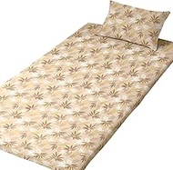 Merry Night FF13114-96 Easy to put on and take off L-shaped zipper Futon Cover "Resort Leaf" Beige S