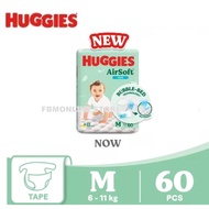Huggies Ultra Natural Soft / Huggies Airsoft Diapers Super Jumbo Pack - M (60 pcs)