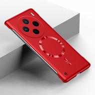 Ultra Thin Metal Painting Frameless Case For Vivo X200S X100 X200 Pro Mini Y39 Magnetic Wireless Cha