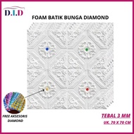 Wallpaper 3D FOAM Bunga Diamond/ Wallpaper Dinding 3D Motif Foam Batik