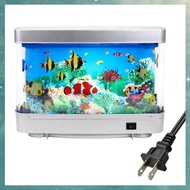 (OAKF) Dynamic Virtual Ocean LED Fish Tank Lamp Artificial Tropical Landscape Aquarium Night Light D