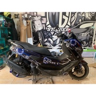 Decal NMAX OLD Full Body Sticker NMAX Lama Motif Garis Hitam Biru