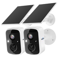 Solar Security Cameras Wireless Outdoor 2 Pack, Battery Powered 3K 4MP wifi Cameras for Home Surveil