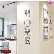 TYLER 5Pcs/Set Home Family Sticker, 3D Mirror Mirror Wall Sticker, Free Combination DIY Removable Family Slogan 3D Acrylic Decal Home Decor