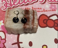 14k墨翠平安扣耳環