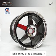 【Installation Available】AOW37 FLOW FORMING 17 INCH 17X8 4X100 ET40 GM READY STOCK SPORT RIM