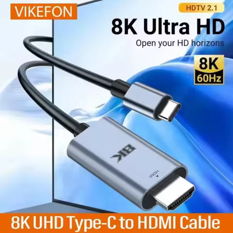 8K 60Hz/4K 120Hz 8K UHD Type-C to HDMI-Compatible Cable with Perfect for Streaming Gaming Support iP