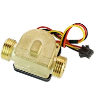1.75MPa DC5- 18V 1/2" Brass for Water Flow Sensor Turbine Pulse Flowmeter Hall Sensor External Threa