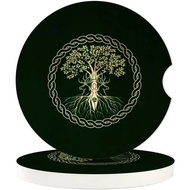 Norse Viking Goddess Wiccan Wicca Pagan Car Coasters 2 Pack for Cup Holders 2.6 Inches Ceramic & Cor