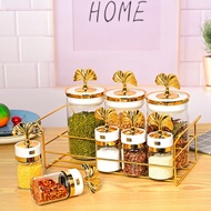 Food jar Glass spice jar, contents 7