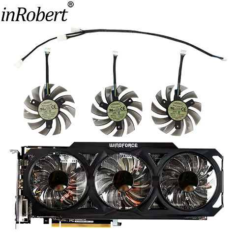 T128010SU 75mm 4Pin Cooler Fan For Gigabyte GeForce GTX 560Ti 580Ti 570 660 670 680 760 770 780Ti 10
