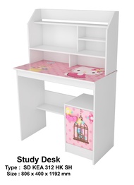 MEJA BELAJAR HELLO KITTY PINK MINIMALIS PUTIH KEA PANEL [PARBUB]