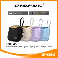 PINENG PN830PD/PN836PD (10000MAH/20000MAH) POWERBANK TYPE C | 22.5W BUILT IN CABLE PORTABLE