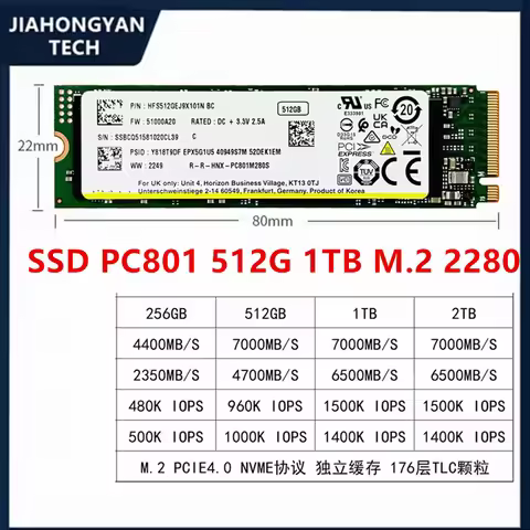 Original For SK hynix PC801 PC811 512G 1TB 2TB 2280 PCIE4.0 M.2 Solid State Drive NVME Independent C