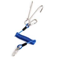 [LUMY]Scuba Diving Reef Hook Anti-lost Spiral Lanyard Dual Reef Hook Coil Lanyard【Ready Stock】