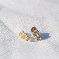 黃色藍寶石銀耳環