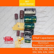 470uF Aluminum Electrolytic Capacitor 6.3v 10v 16v 25v 35v 50v 63v 100v