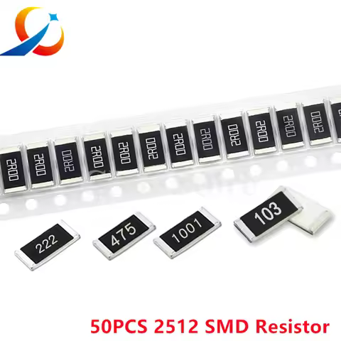100PCS 2512 SMD Resistor 0R 10R 20R 47R 100R 220R 470R 100 ohm 1K 10K 22K 47K 100K 220K 470K 910K 1M