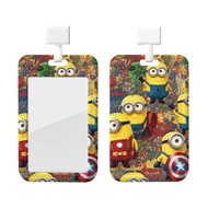 Minions ID Badge Holder with Lanyard, Hard Plastic Key Card Work Badge Sleeve for Office, School, Fa