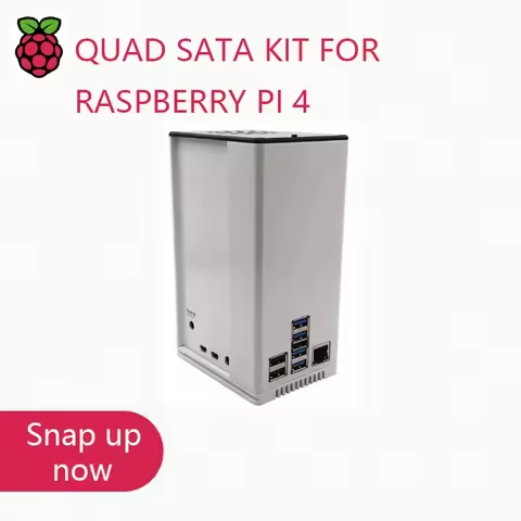 QUAD SATA KIT FOR RASPBERRY PI 4 Easily build your own NAS Network Storage Server KI