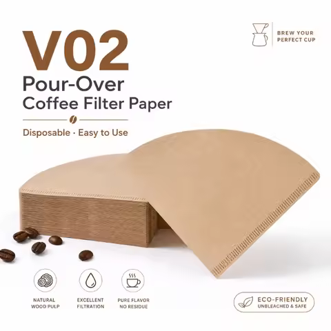 Disposable Cone Coffee Filter Paper for Pour Over Drip V60 Hand Brewing Coffee