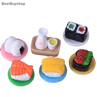 【BestBuyshop】 2Pcs 1:12 Dollhouse Miniature Salmon/Caviar Sushi Rice Balls Liquor Kitchen Food Model Decor Toy Doll House Accessories Hot