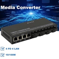 NEWEST - Media Converter 4 Port FO 4 Port LAN Switch Fiber Optic Converter Fiber Optik 10/ 100M