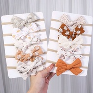 Floral Print Headband Bows Baby Girls Newborn Kids Cekak Rambut