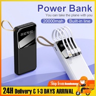 [SG Ready Stock]30000mAh Portable Fast Charge Power Bank Digital Display 4 in 1 Cable Powerbank 充电宝