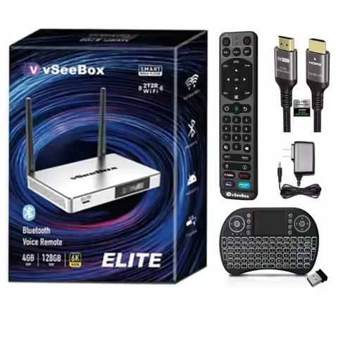 BUY 5 GET 2 FREE 2024 vSeeBox Elite TV Box, Premium 8K, 4GB RAM, 128GB ROM
