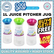 Cool Gear Juice Pitcher 1L Household Water Carafe Plastic Water Bottle Juice Jar Carafe 4 Color Pitc