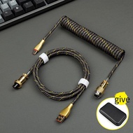 {fhdfh} RGB Type C USB Cable Mechanical Keyboard Coiled Spring Wire Aviator Data Cable Spiral Paraco