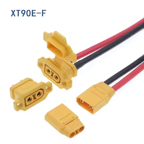 1PCS XT90E-F yellow fixed female plug with ears, charging interface XT90 plug, fixed plug battery wi