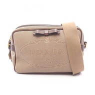 【二手】Prada PRADA 單肩包 LOGO 提花 1BH089 米色帆布皮革 Logo 提花RIBON相機包 女士二手 A