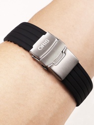 สายนาฬิกา Oris สายยางแบบซิลิโคนแท้ สายนาฬิกาลำลอง สายนาฬิกาแบบสายเดี่ยว สายนาฬิกาแบบหัวเข็มขัดแบบย้อ