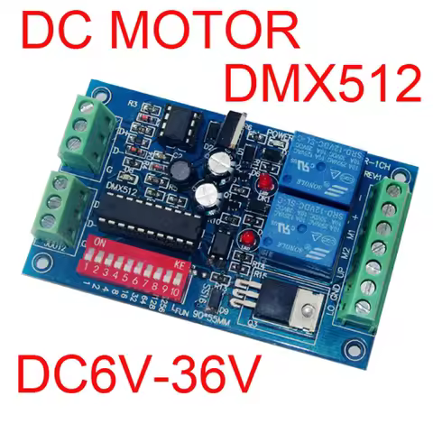DMX512 Decoder DC6V-36V WS-DMX-MOTOR-1CH-BAN Motor Controller 3P Motor Dimmer 3A Max Motor Type M+,M
