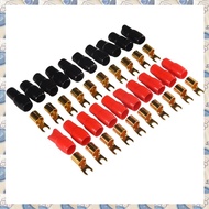 (WUFQ) Terminal Spade Fork Adapter Connector Plug Crimp Barrier Spades Speaker Wire Terminal Plug-4G